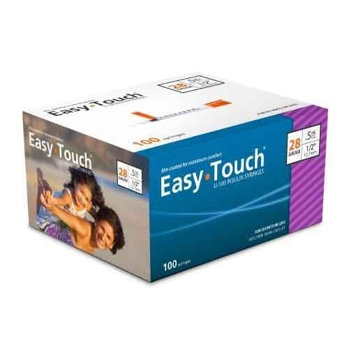 EasyTouch Insulin Syringe, 28 Gauge with 1/2 Needle - Several mL Sizes